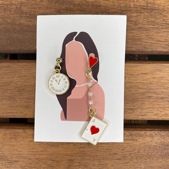 Asymmetric drop earrings  - Picture 1 of 6